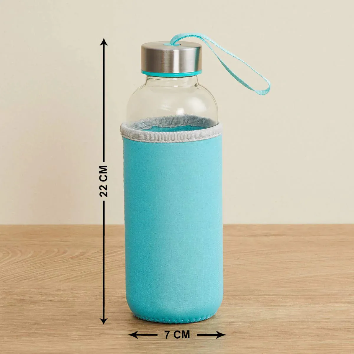 Glass Water Bottle with Silicone Sleeve – 500ml Portable Bottle 2 Glass Water Bottle with Silicone Sleeve – 500ml Portable Bottle - Image 2