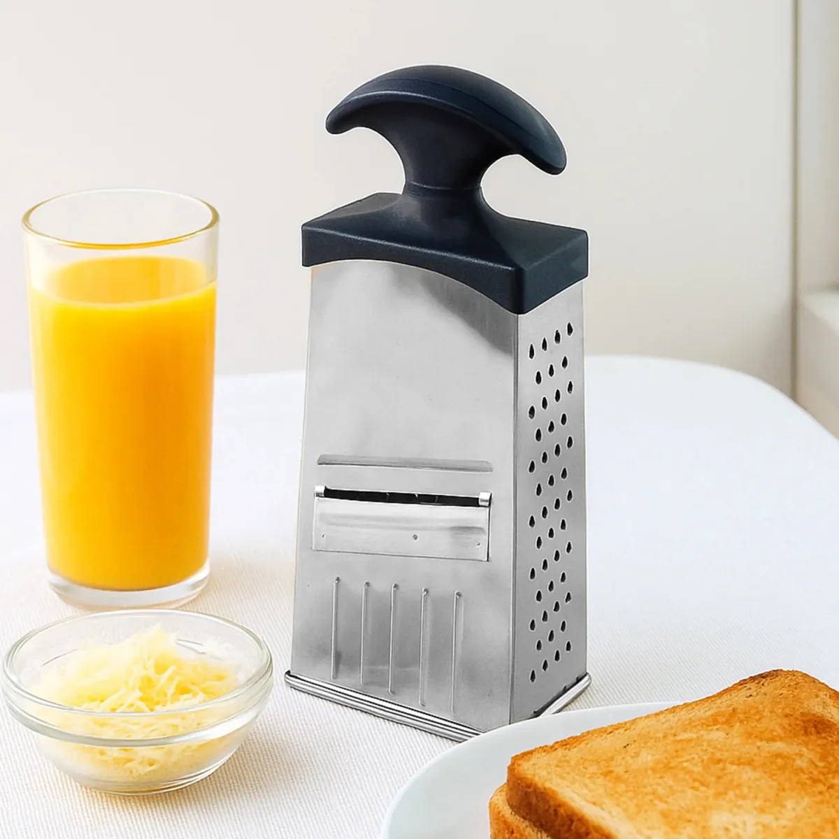 4 In 1 Stainless Steel Kitchen Grater & Vegetable Slicer 2 4 In 1 Stainless Steel Kitchen Grater & Vegetable Slicer - Image 2