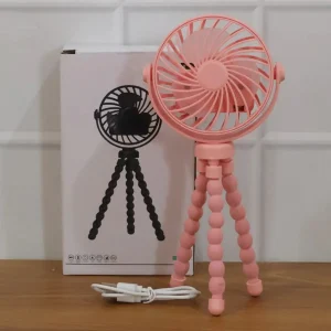 portable mini tripod fan with light