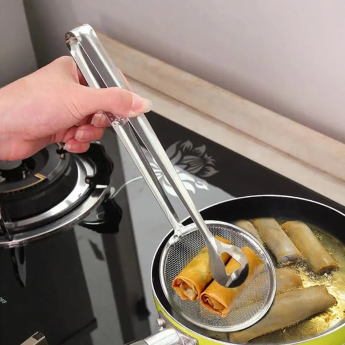 Frying Strainer Tong Kitchen Tool