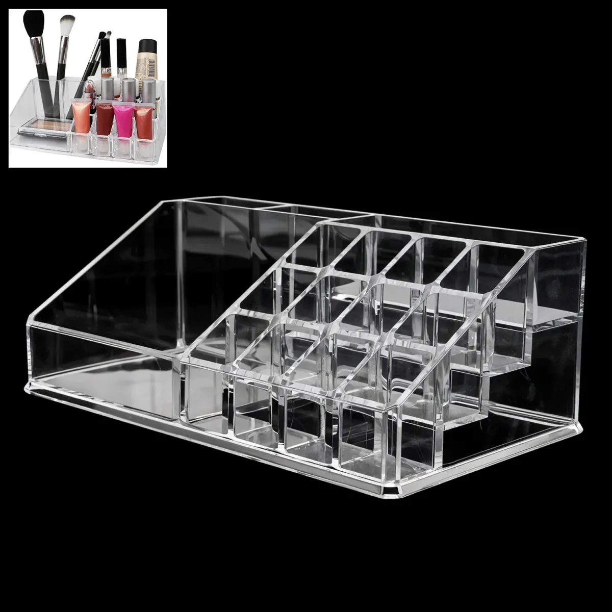 16 Grid Makeup Organizer Box – Acrylic Cosmetic Storage Stand 2 16 Grid Makeup Organizer Box – Acrylic Cosmetic Storage Stand - Image 2
