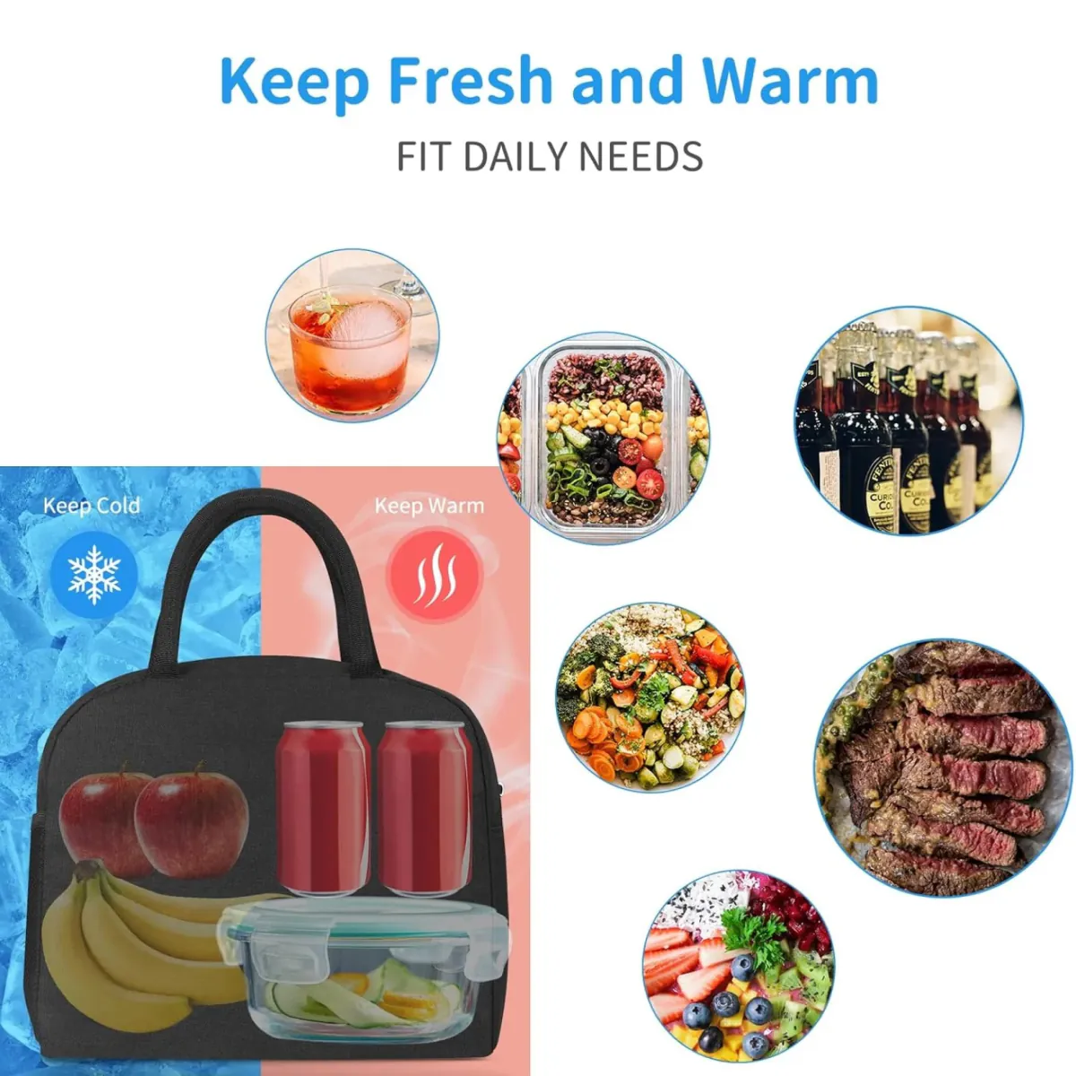 Insulated Lunch Bag with Zipper – Portable Food Carry Bag - Image 8