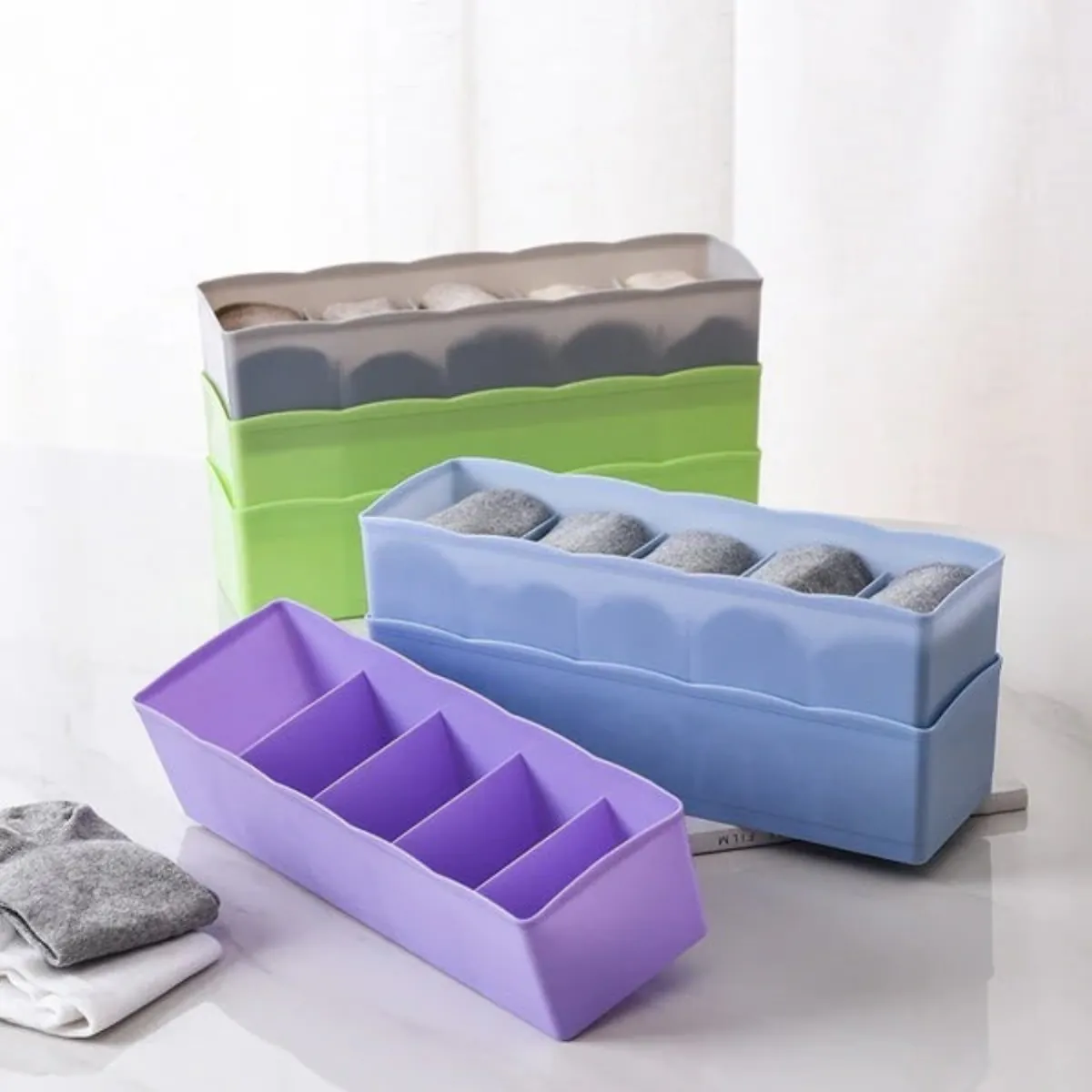 Plastic Divider Tray Organizer for Socks and Small Items - Image 7