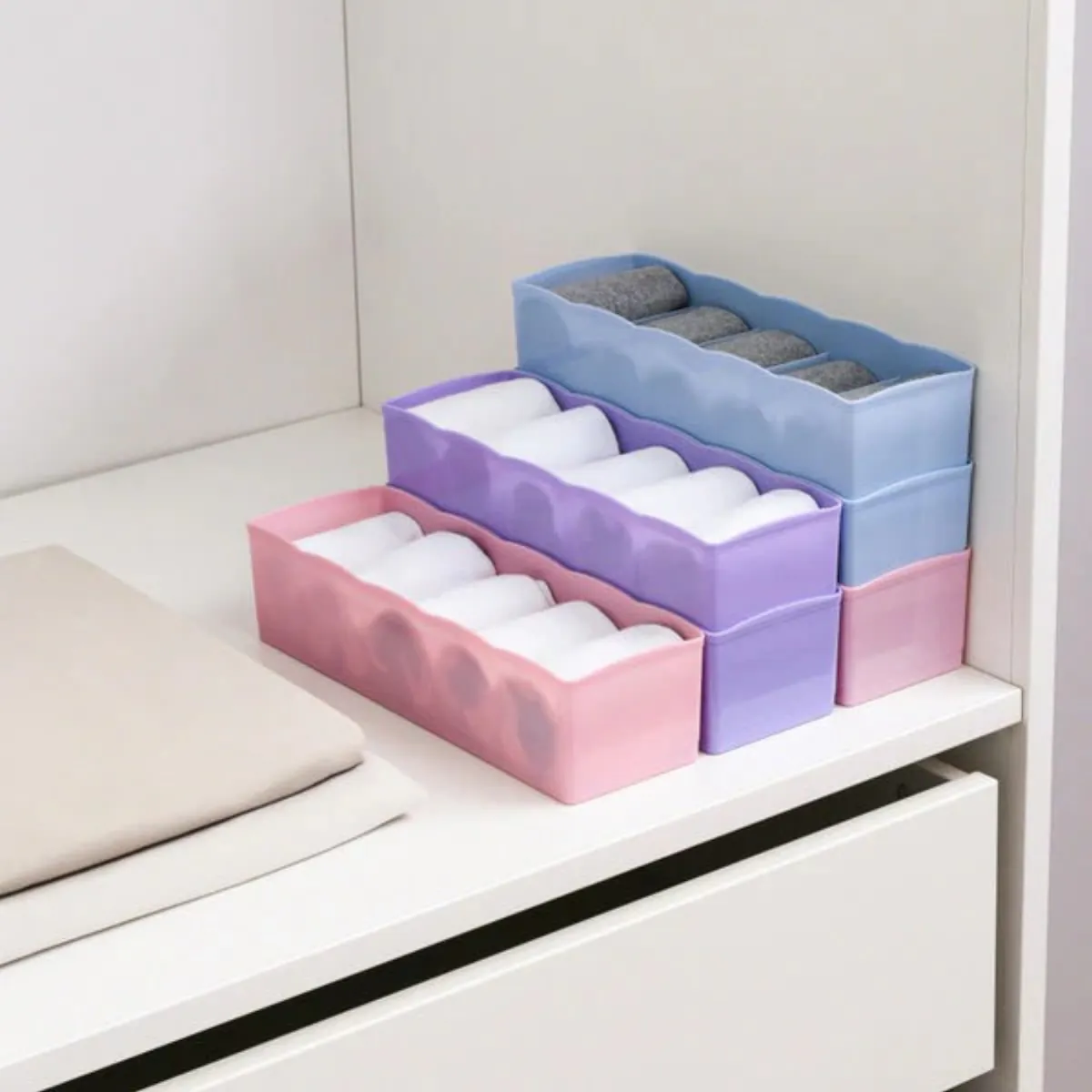Plastic Divider Tray Organizer for Socks and Small Items - Image 6