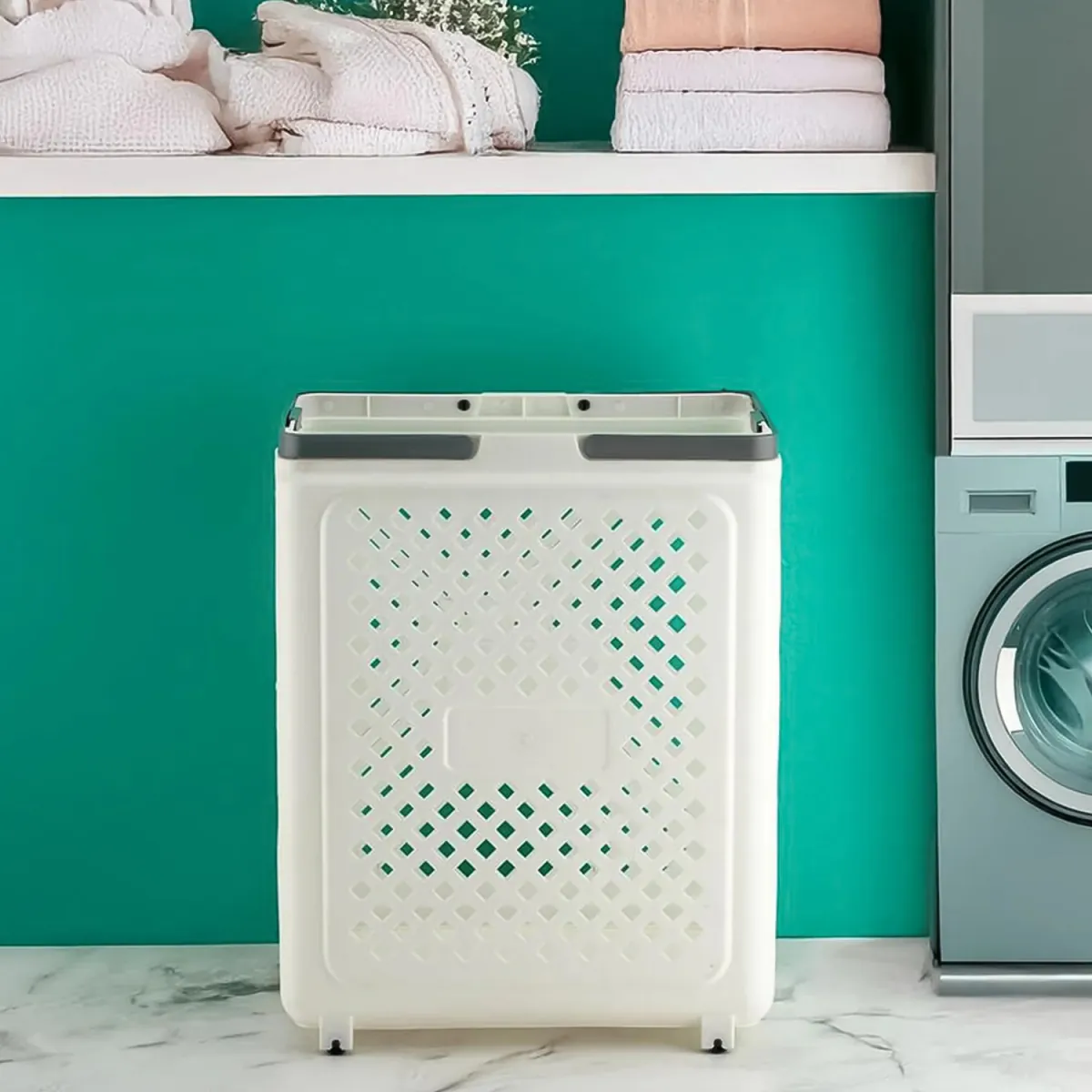 Foldable Laundry Basket with Wheels for Easy Storage - Image 5