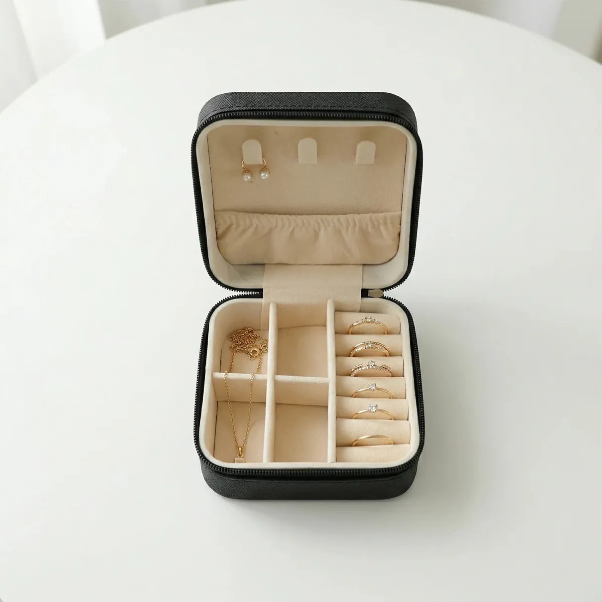 Travel Jewellery Organizer Box with PU Leather - 1 Pc - Image 3