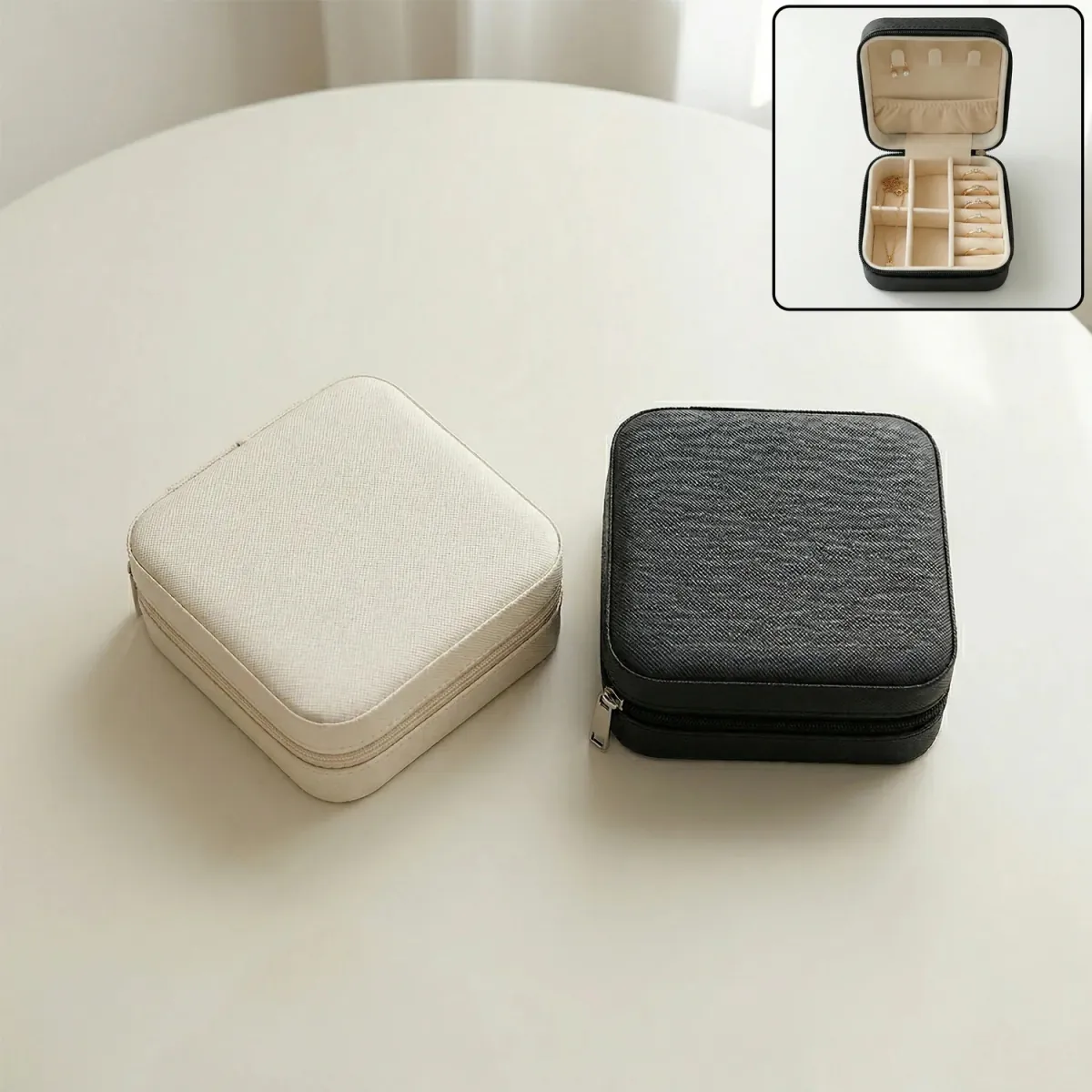 Travel Jewellery Organizer Box with PU Leather - 1 Pc - Image 8